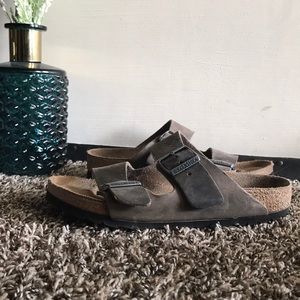 Women's grey/brown Birkenstocks size 37/US 7.
